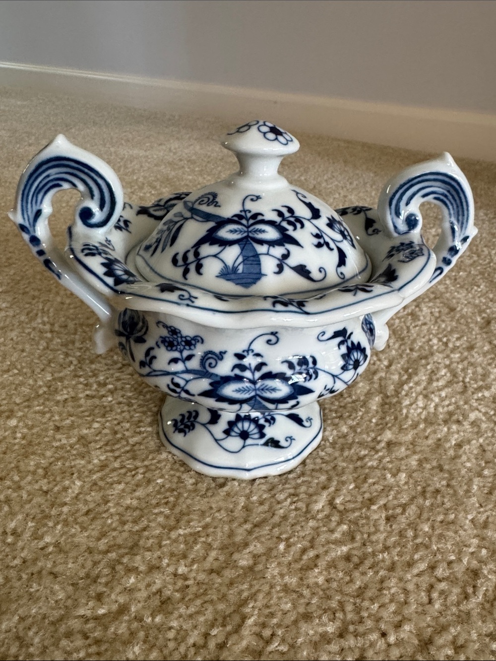 Blue Danube Porcelain Covered Candy/Sugar Bowl